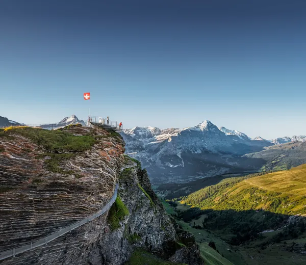 The Grindelwald–First area above Grindelwald with the Eiger massif behind